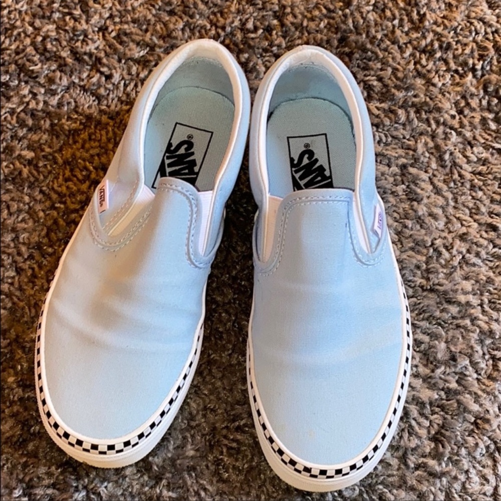 light blue checkered vans